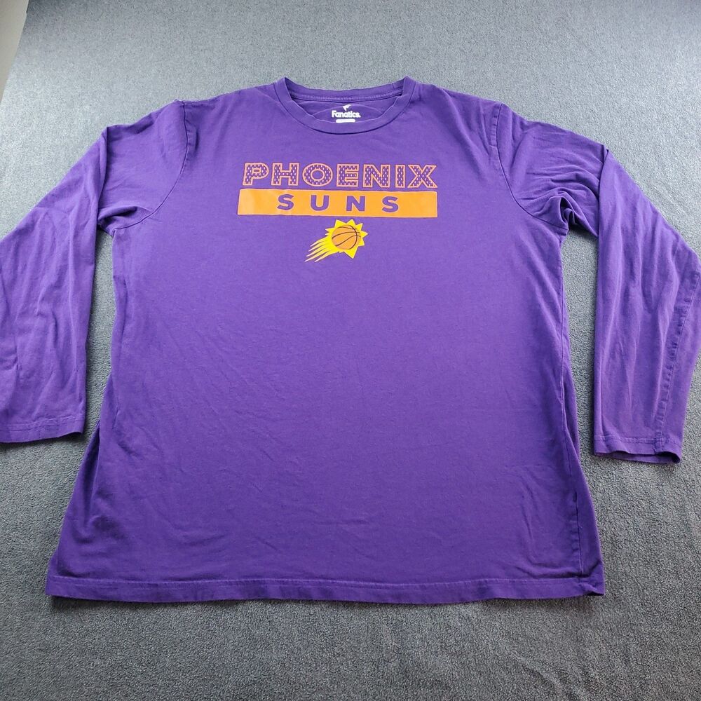 Fanatics Phoenix Suns T-Shirt Men's Size 2XL Purple Long Sleeve Cotton